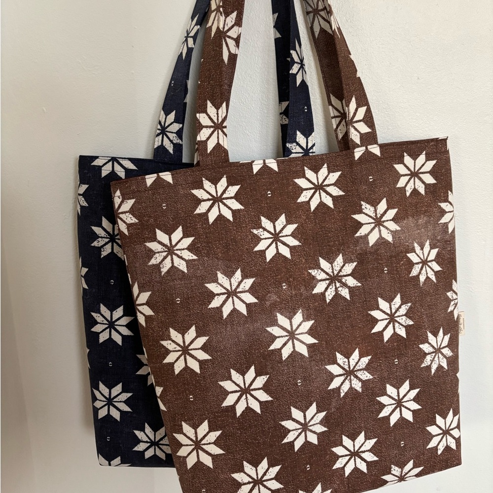 Blue Stars on Canvas Handmade Tote Bag